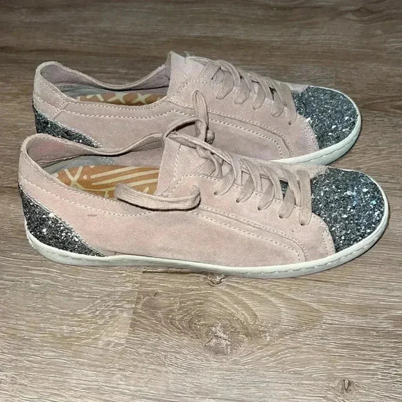 Dolce Vita Pink and Silver Glitter Sneakers - Picture 2 of 7